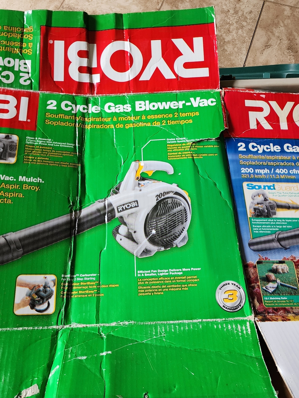 Ryobi 2-Cycle Gas Blower-Vac - White and Black
